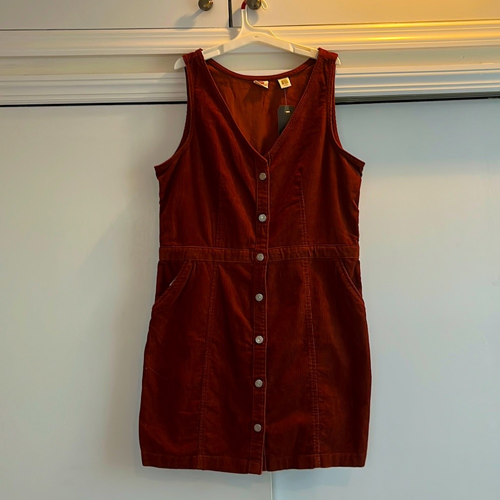 Levi Strauss Brown corduroy button up dress size XL
